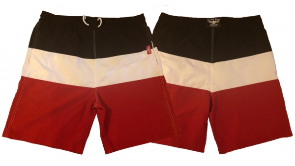 Premium Badehose - schwarz-weiß-rot Premium Badehose - schwarz-weiß-rot
