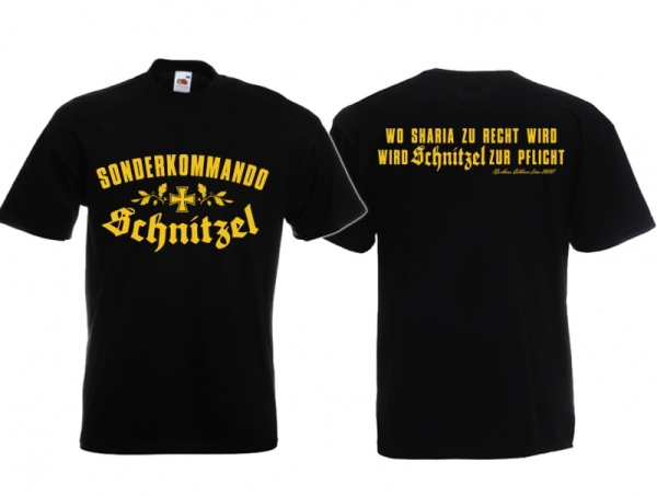 Frauen T-Shirt - Sonderkommando Schnitzel - schwarz/gold Frauen T-Shirt - Sonderkommando Schnitzel - schwarz/gold