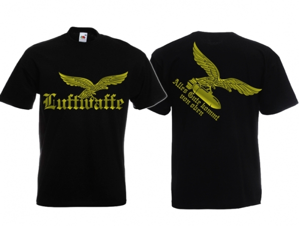 Frauen T-Shirt - Alles Gute kommt von Oben - gold Frauen T-Shirt - Alles Gute kommt von Oben - gold