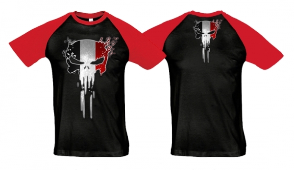 Raglan T-Shirt - Vergeltung - schwarz/rot Raglan T-Shirt - Vergeltung - schwarz/rot
