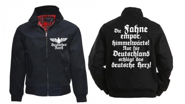 Harrington Jacke - bedruckt - schwarz - Deutsches Herz Harrington Jacke - bedruckt - schwarz - Deutsches Herz