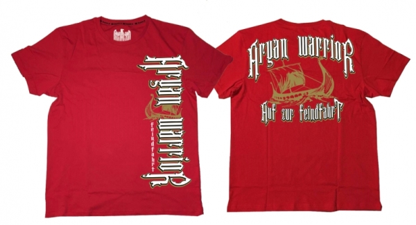 Premium Shirt - Aryan Warrior - Feindfahrt - rot Premium Shirt - Aryan Warrior - Feindfahrt - rot