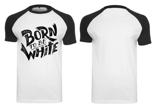 Raglan T-Shirt - Born to be white - Logo - schwarz/weiß Raglan T-Shirt - Born to be white - Logo - schwarz/weiß