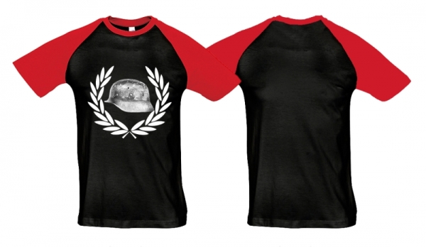 Raglan T-Shirt - Der Stahlhelm - Motiv 2 - schwarz/rot Raglan T-Shirt - Der Stahlhelm - Motiv 2 - schwarz/rot