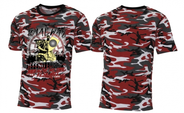 T-Hemd - Defend Europe - rot-camo T-Hemd - Defend Europe - rot-camo