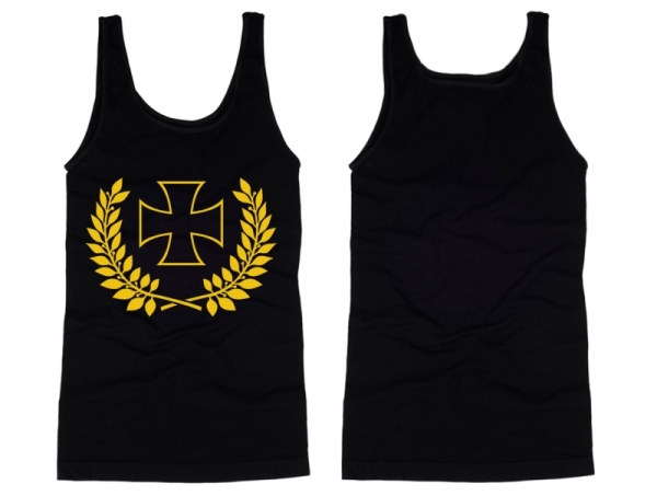 Muskelshirt/Tank Top - Eisernes Kreuz im Kranz - schwarz/gold Muskelshirt/Tank Top - Eisernes Kreuz im Kranz - schwarz/gold
