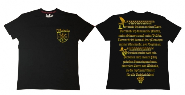 Premium Shirt - Walhalla - Brust klein - gold Premium Shirt - Walhalla - Brust klein - gold