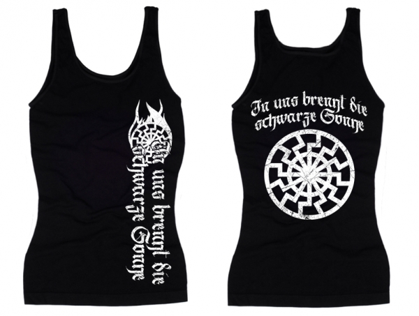 Frauen Top - In uns brennt die Schwarze Sonne - schwarz/weiß Frauen Top - In uns brennt die Schwarze Sonne - schwarz/weiß
