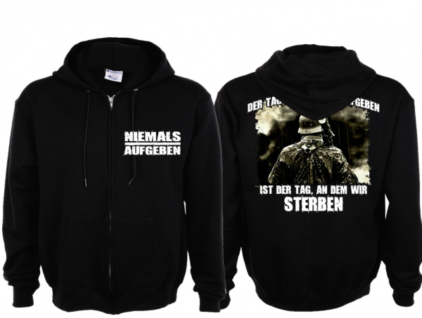 Frauen Kapuzenjacke - Niemals Aufgeben - Motiv 1 Frauen Kapuzenjacke - Niemals Aufgeben - Motiv 1