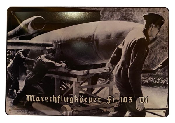 Blechschild - Marschflugkörper Fi 103 V1 - D160 (89) Blechschild - Marschflugkörper Fi 103 V1 - D160 (89)
