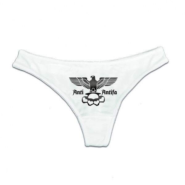 String Tanga - Anti Antifa - Adler mit Schlagring - schwarz - weiß String Tanga - Anti Antifa - Adler mit Schlagring - schwarz - weiß