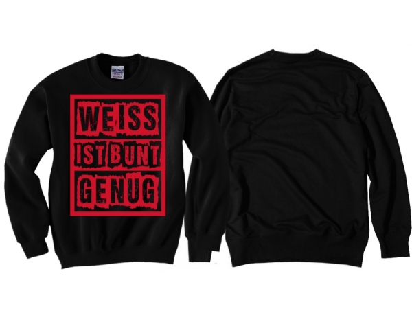 Pullover - Weiss ist bunt genug - schwarz/ rot Pullover - Weiss ist bunt genug - schwarz/ rot