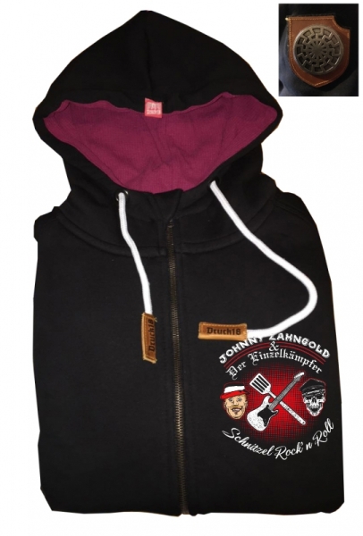 Druck18 Premium - Frauen Kapuzenjacke - Johnny Zahngold - Schnitzel Rock n Roll Druck18 Premium - Frauen Kapuzenjacke - Johnny Zahngold - Schnitzel Rock n Roll