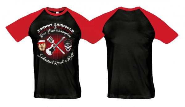 Raglan T-Shirt - Johnny Zahngold - Schnitzel Rock n Roll - schwarz/rot Raglan T-Shirt - Johnny Zahngold - Schnitzel Rock n Roll - schwarz/rot