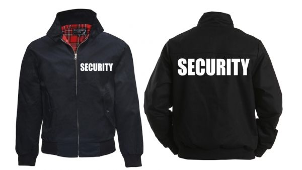 Harrington Jacke - bedruckt - schwarz - Security Harrington Jacke - bedruckt - schwarz - Security