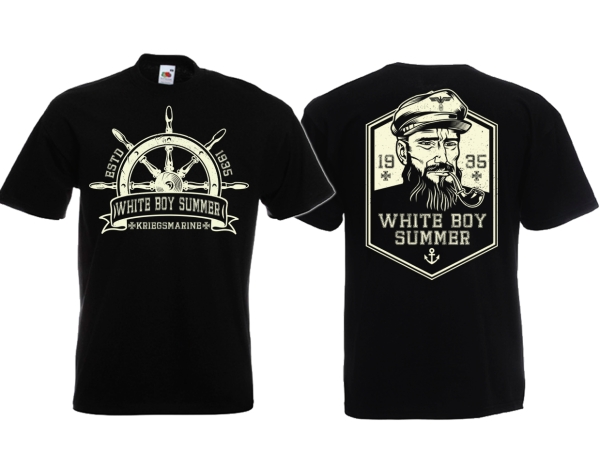 T-Hemd - White Boy Summer - Kriegsmarine - Motiv 2 - schwarz/beige T-Hemd - White Boy Summer - Kriegsmarine - Motiv 2 - schwarz/beige