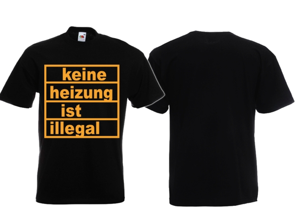 T-Hemd - Keine Heizung ist illegal - schwarz/orange T-Hemd - Keine Heizung ist illegal - schwarz/orange