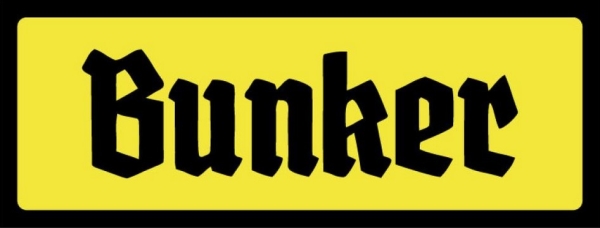 Holzschild - 27x10cm - Bunker - schwarz/gelb Holzschild - 27x10cm - Bunker - schwarz/gelb