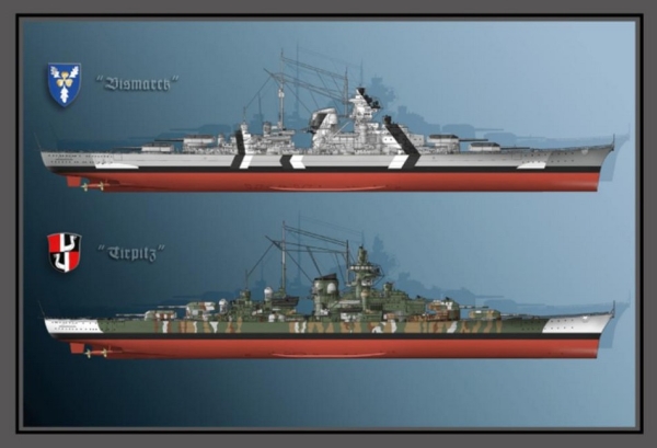 Holzschild - 20x30cm - Deutsche Kriegsmarine - Bismrack & Tirpitz Holzschild - 20x30cm - Deutsche Kriegsmarine - Bismrack & Tirpitz