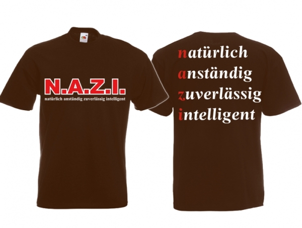Frauen T-Shirt - N.A.Z.I. - Motiv 1 - braun Frauen T-Shirt - N.A.Z.I. - Motiv 1 - braun