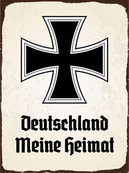 Holzschild - 12x18cm - Eisernes Kreuz - Deutschland meine Heimat Holzschild - 12x18cm - Eisernes Kreuz - Deutschland meine Heimat