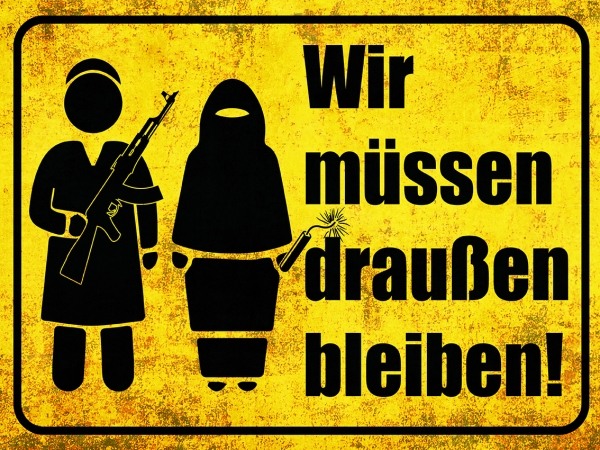 Blechschild - 20x30cm - Wir müssen draußen bleiben Blechschild - 20x30cm - Wir müssen draußen bleiben