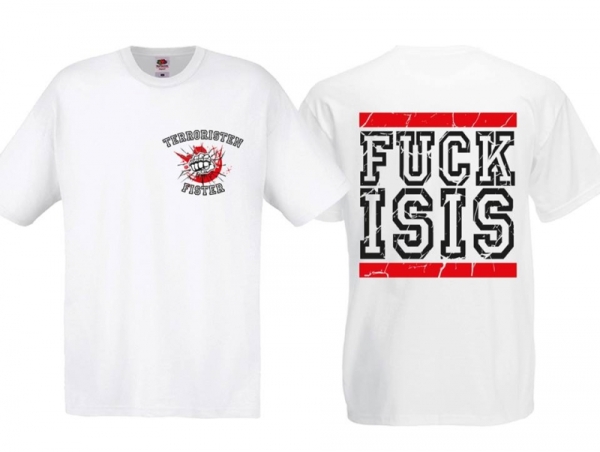 T-Hemd - Terroristen Fister - Motiv 1 - weiß T-Hemd - Terroristen Fister - Motiv 1 - weiß