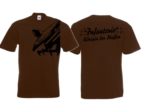 T-Hemd - Infanterie - Königin der Waffen - Motiv 1 - braun T-Hemd - Infanterie - Königin der Waffen - Motiv 1 - braun