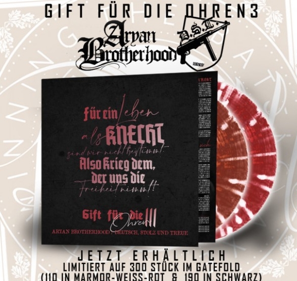Aryan Brotherhood / D.S.T. - Gift für die Ohren III Doppel LP - rot Aryan Brotherhood / D.S.T. - Gift für die Ohren III Doppel LP - rot