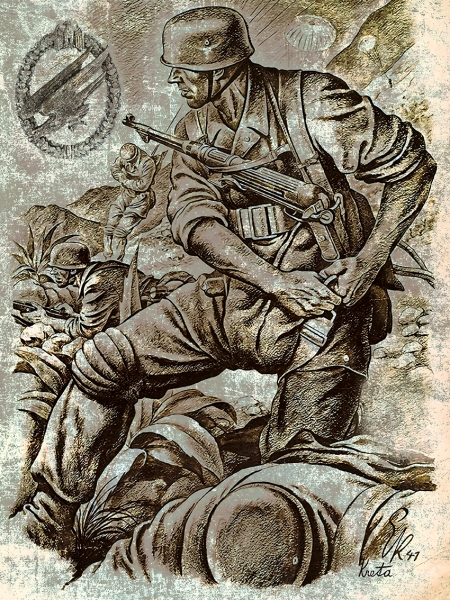 Holzschild - 12x18cm - Fallschirmjäger Holzschild - 12x18cm - Fallschirmjäger