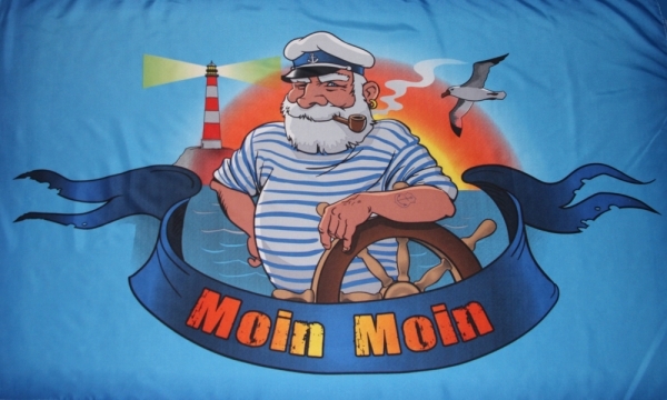 Fahne - Seemann - Moin Moin Fahne - Seemann - Moin Moin
