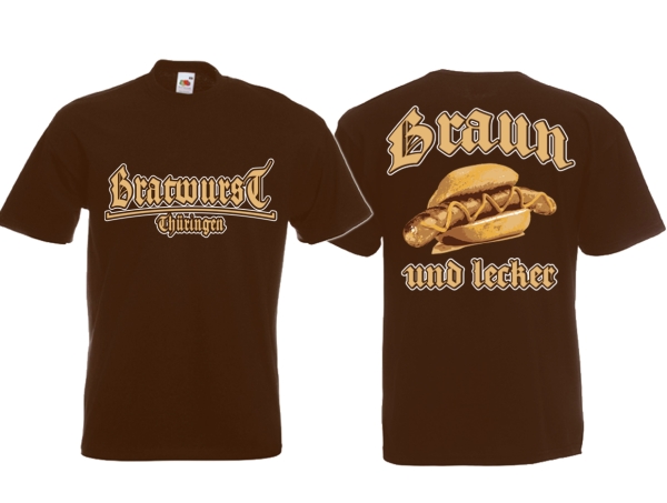 T-Hemd - Bratwurst Thüringen - Braun und Lecker - braun T-Hemd - Bratwurst Thüringen - Braun und Lecker - braun