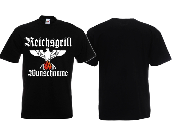 T-Hemd - Reichsgrillmeister - Motiv 2 -Wunschname - schwarz T-Hemd - Reichsgrillmeister - Motiv 2 -Wunschname - schwarz