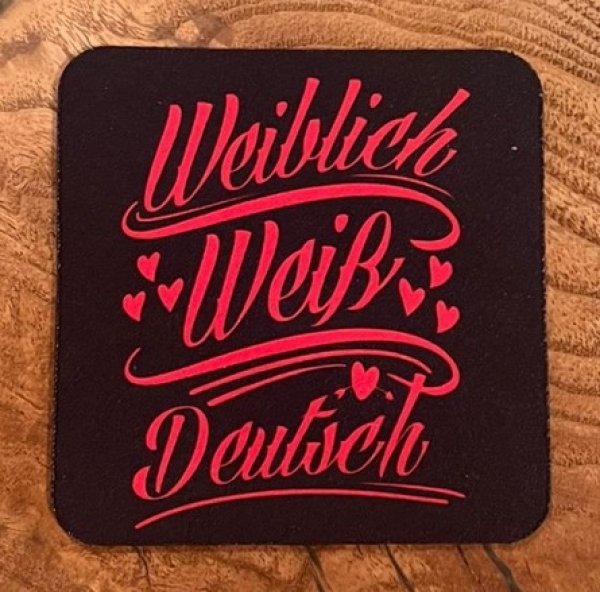 Getränkeuntersetzer - Weiblich Weiß Deutsch Getränkeuntersetzer - Weiblich Weiß Deutsch