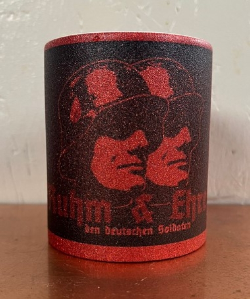 Glitzer Tasse - rot - Ruhm und Ehre - Motiv 2 Glitzer Tasse - rot - Ruhm und Ehre - Motiv 2