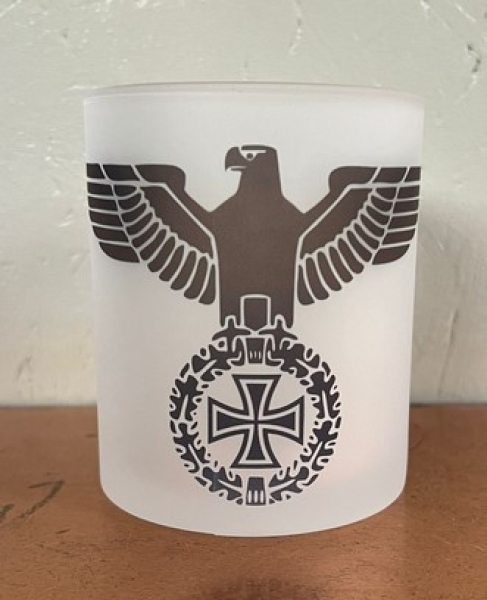 Glas Tasse - Reichsadler - Eisernes Kreuz Glas Tasse - Reichsadler - Eisernes Kreuz