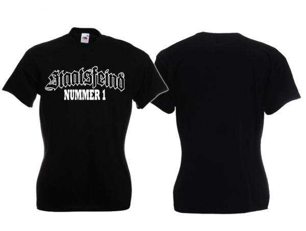 Frauen T-Shirt - Staatsfeind - schwarz/weiß Frauen T-Shirt - Staatsfeind - schwarz/weiß