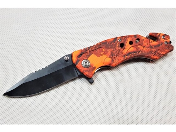 Rettungsmesser - 21 cm - &quote;orange-schwarz&quote;