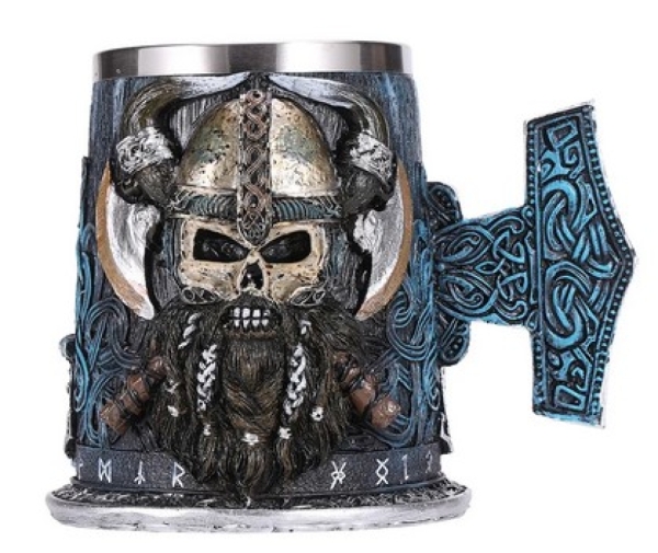 Edelstahlkrug - Wikinger mit Thors Hammer - edle Ausführung Edelstahlkrug - Wikinger mit Thors Hammer - edle Ausführung