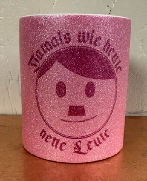 Glitzer Tasse - pink - Nettes Gesicht Glitzer Tasse - pink - Nettes Gesicht