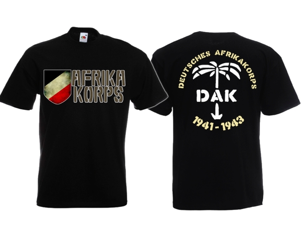 T-Hemd - Afrika Korps - DAK - schwarz