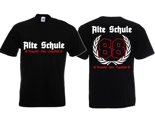 Frauen T-Shirt - Alte Schule - 88 - Respekt - Ehre - Loyalität - schwarz Frauen T-Shirt - Alte Schule - 88 - Respekt - Ehre - Loyalität - schwarz