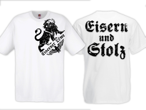 Frauen T-Shirt - Eiserner Löwe - Eisern und Stolz - weiß