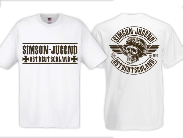 T-Hemd - Simson Jugend - Ostdeutschland - weiß/beige