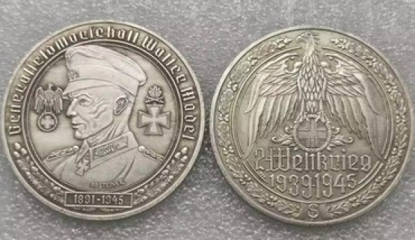 Medallie - Generalfeldmarschall Walter Model - silbern - Sammleranfertigung