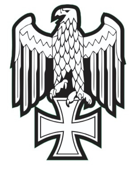 PVC Aufkleber - Reichsadler mit Eisernem Kreuz - sitzend