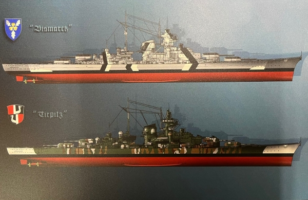 Holzschild - 20x30cm - Deutsche Kriegsmarine - Bismrack & Tirpitz