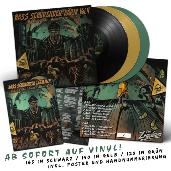 Hass schürender Lärm Vol. 4 - Macht & Ehre / Amok / Xerum 525 - LP Hass schürender Lärm Vol. 4 - Macht & Ehre / Amok / Xerum 525 - LP