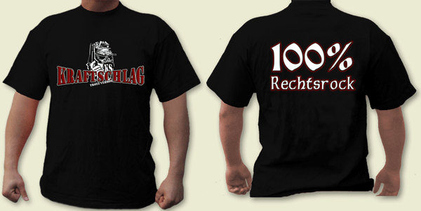 T-Hemd - Kraftschlag - 100% Rechtsrock - schwarz T-Hemd - Kraftschlag - 100% Rechtsrock - schwarz