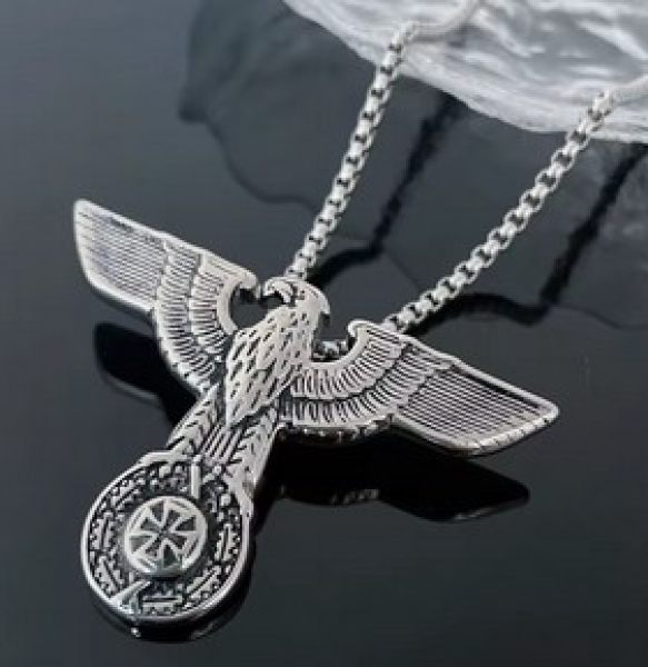 Halskette - Reichsadler mit Eisernem Kreuz - silberne Optik